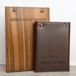 Wood vs. Leather Menu Boards