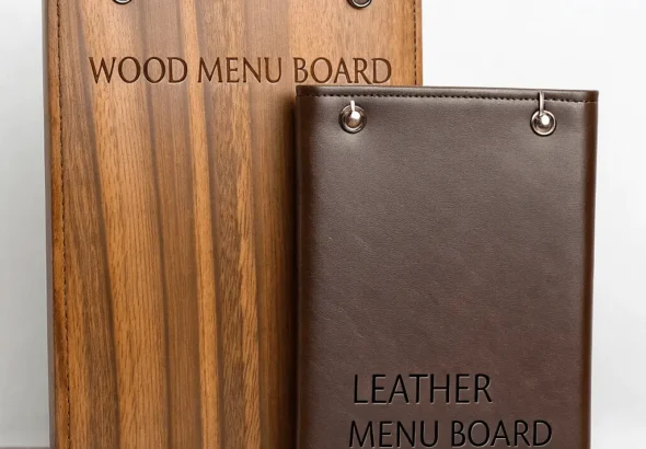 Wood vs. Leather Menu Boards