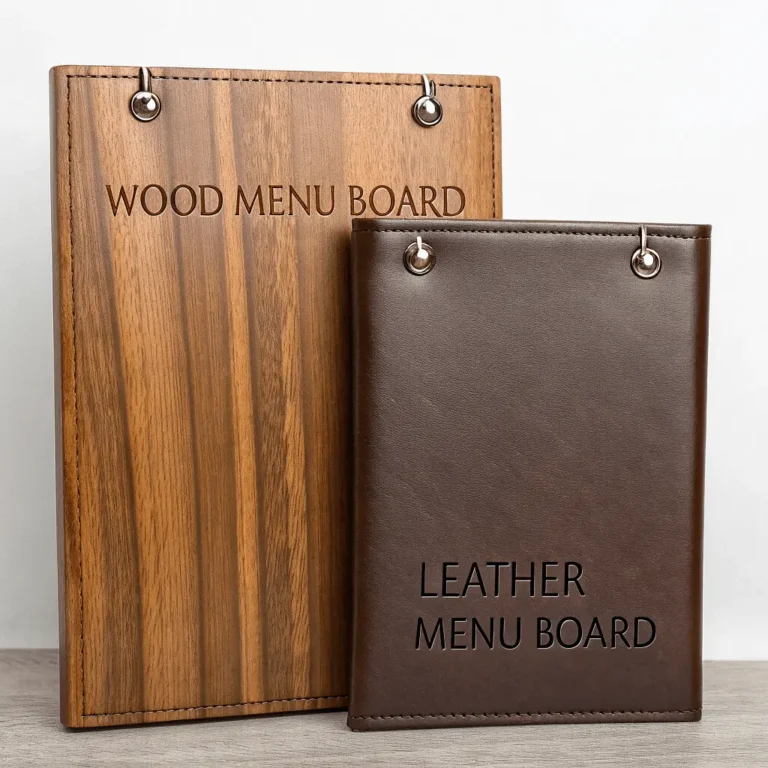 Wood vs. Leather Menu Boards